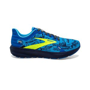 Brooks Launch 9 Road Running Shoes - Womens, Blue/Yellow/Black | IE-WEY120378